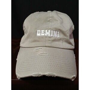 KBETHOS VINTAGE Distressed Look Grey Baseball Style Hat GEMINI  NWOT